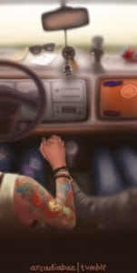 Life Is Strange Fanart Max Chloe Lesbian American Girls Driving Car by Seaside by Medoree Sound