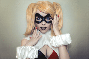 Harley Quinn Cosplay Surprise Faced