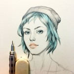Life Is Strange Fanart Chloe Price Pencil and Copic Marker by Wijic of Japan