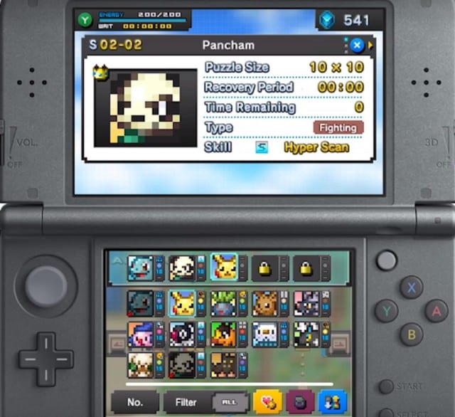 Pokemon Picross 3DS Party Support Abilities Gameplay Screenshot