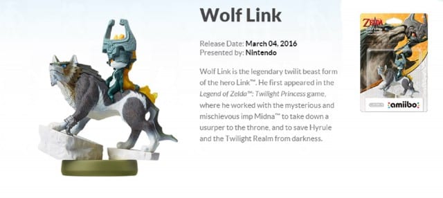Wolf Link Amiibo Official Description Twilight Princess HD Wii U 2016