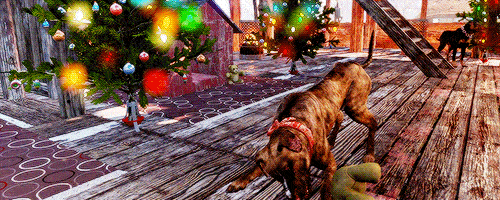 Fallout 4 GIF Animation Christmas Dog
