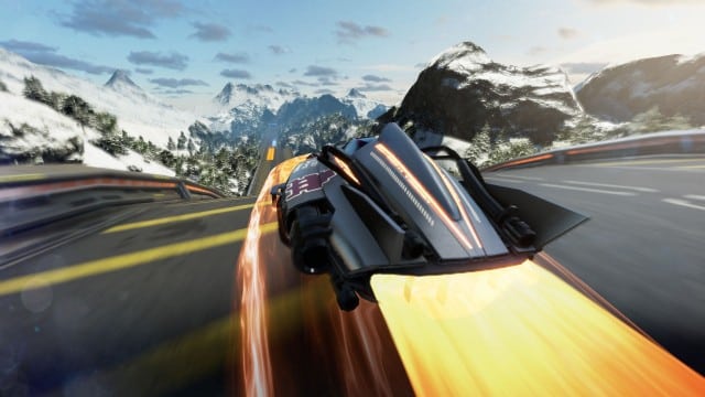 Fast Racing Neo Wii U Gameplay Screenshot Black Car Mountain Snowy Slope