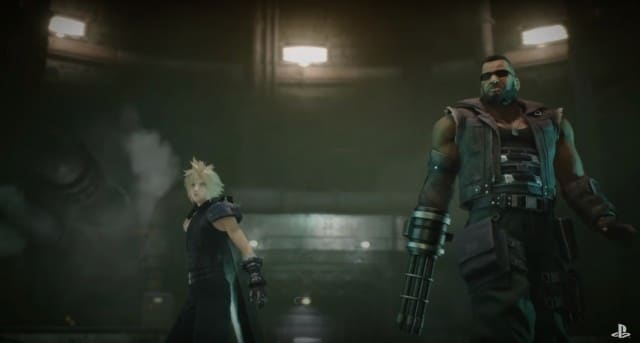 Final Fantasy VII Remake Moviescene Cloud Barret Ready to Fight PS4