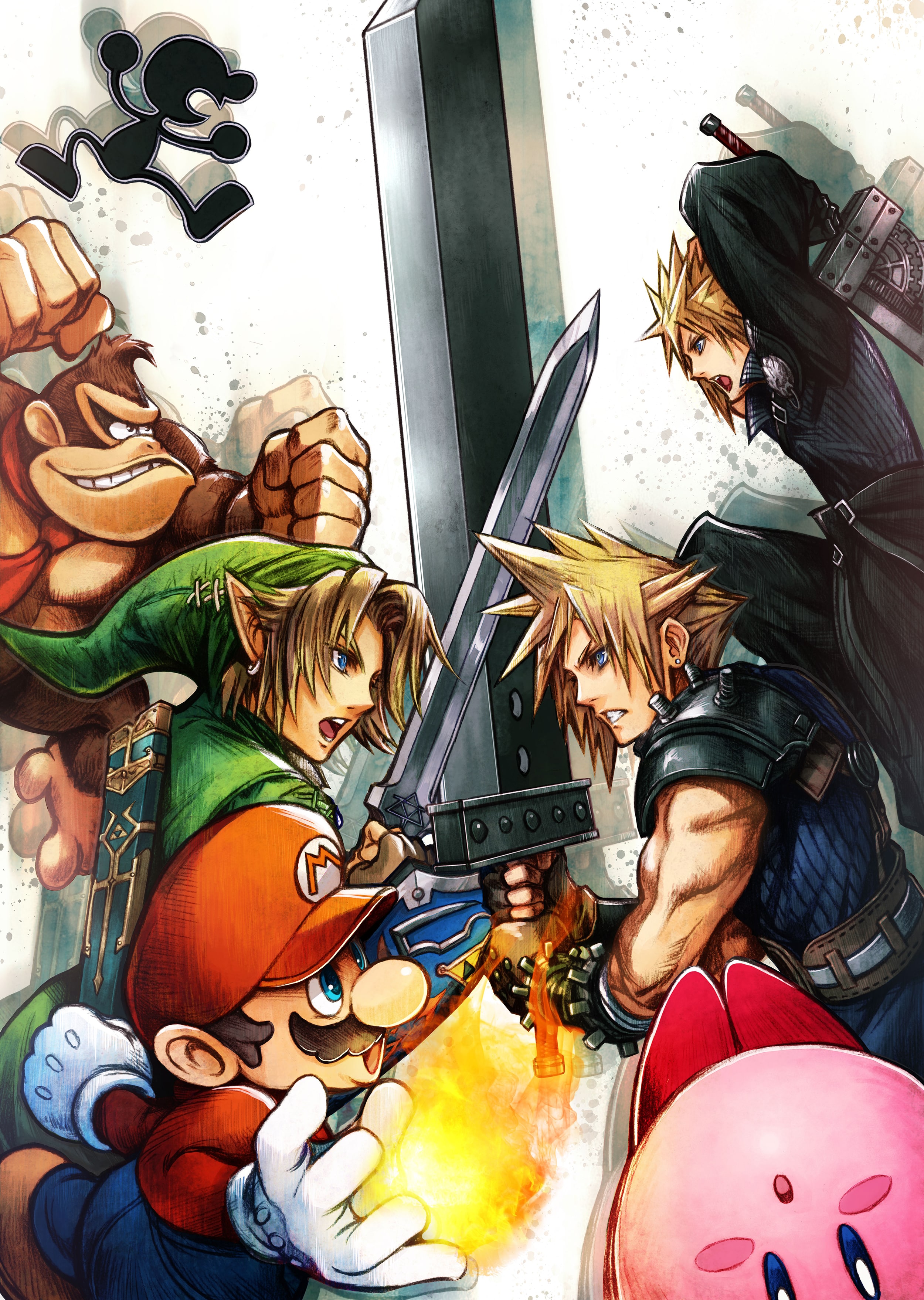 Super Smash Bros Wii U and 3DS Cloud Artwork