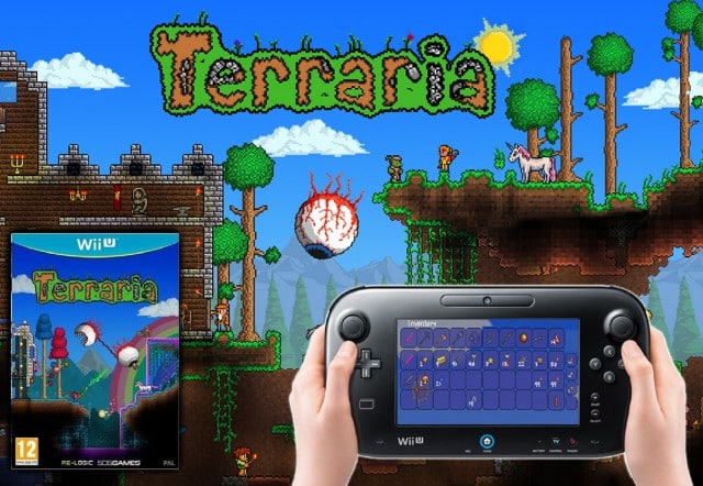 Terraria Wii U GamePad Inventory and TV Gameplay Screenshot Combo Early 2016 Release Date