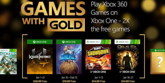 Xbox Games with Gold January 2016