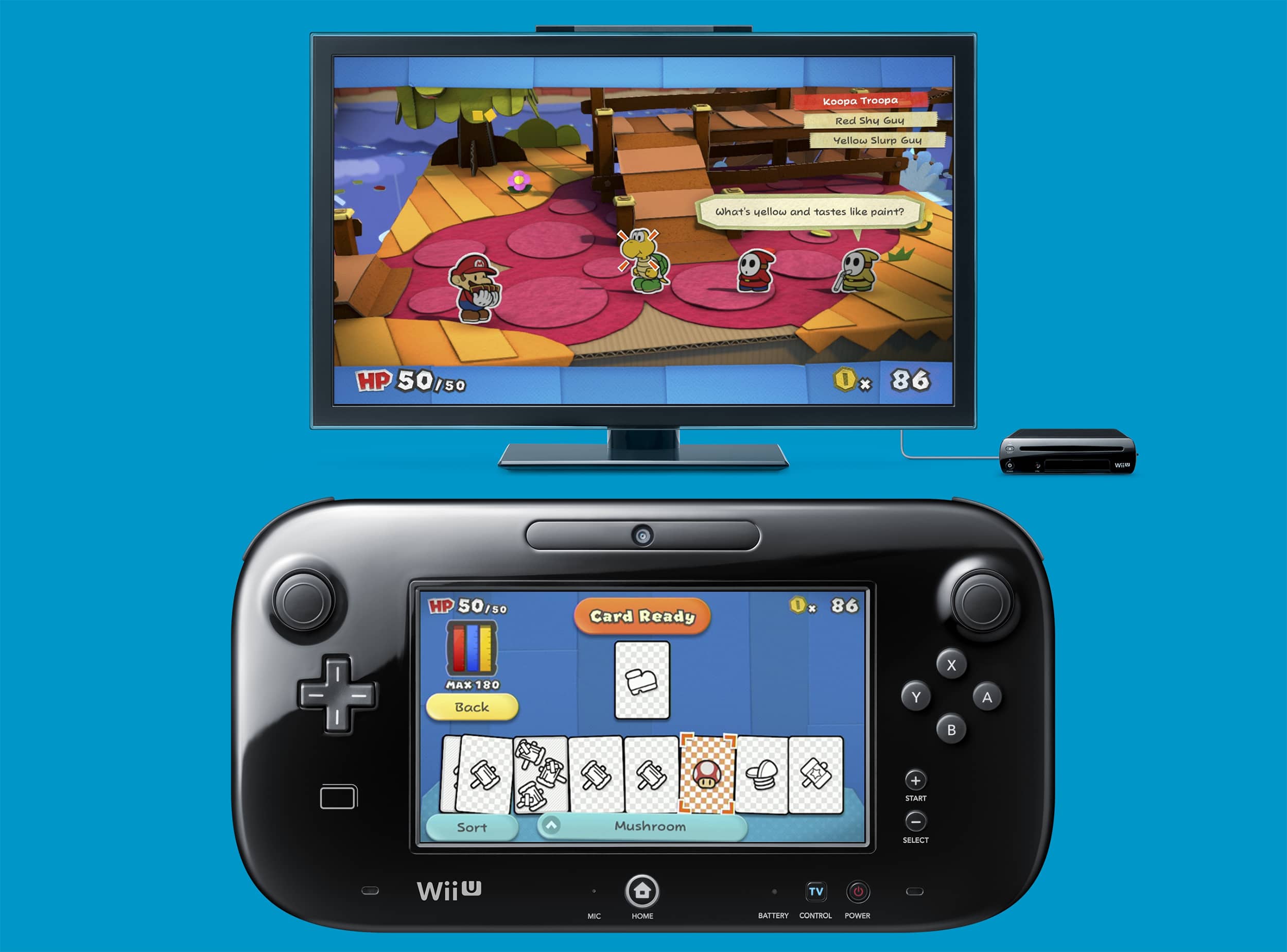 Paper Mario Color Splash Wii U Gamepad