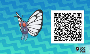019 Pokemon Sun and Moon Male Butterfree QR Code