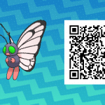 019 Pokemon Sun and Moon Shiny Male Butterfree QR Code