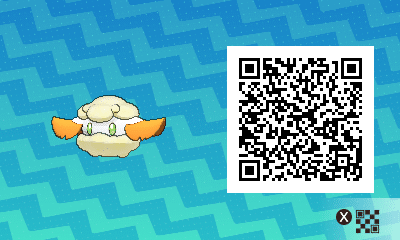 Pokemon Sun and Moon Shiny Cottonee QR Code - 400 x 240 png 61kB