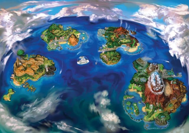 Pokemon Sun and Moon Alola Region Map