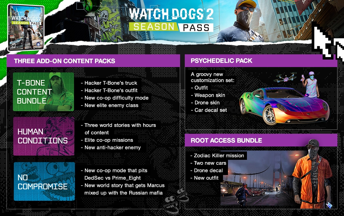 Watch dogs 2 season pass что входит