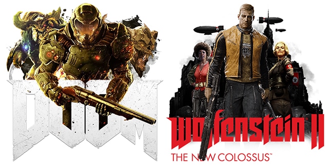 Doom and Wolfenstein II The New Colossus Banner