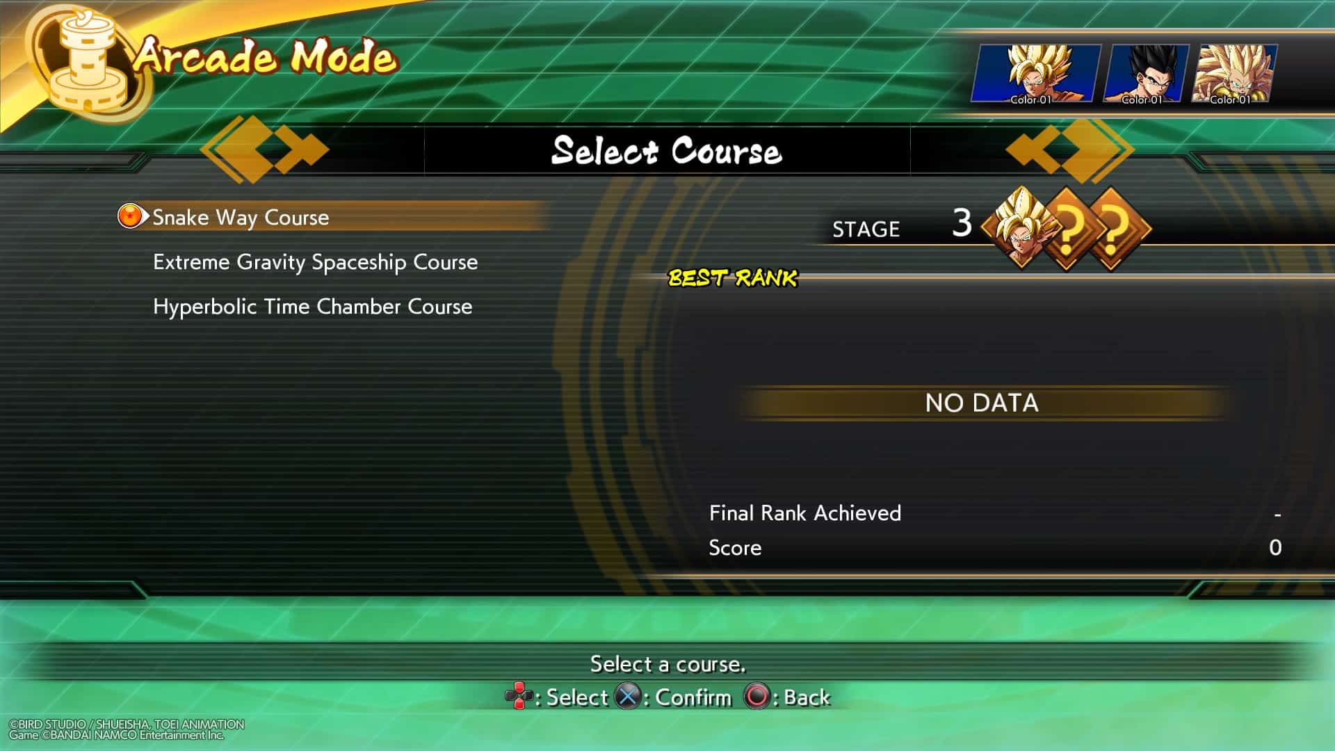 8 course 3. Arcade Mode. Dragon Ball FIGHTERZ Ranks.