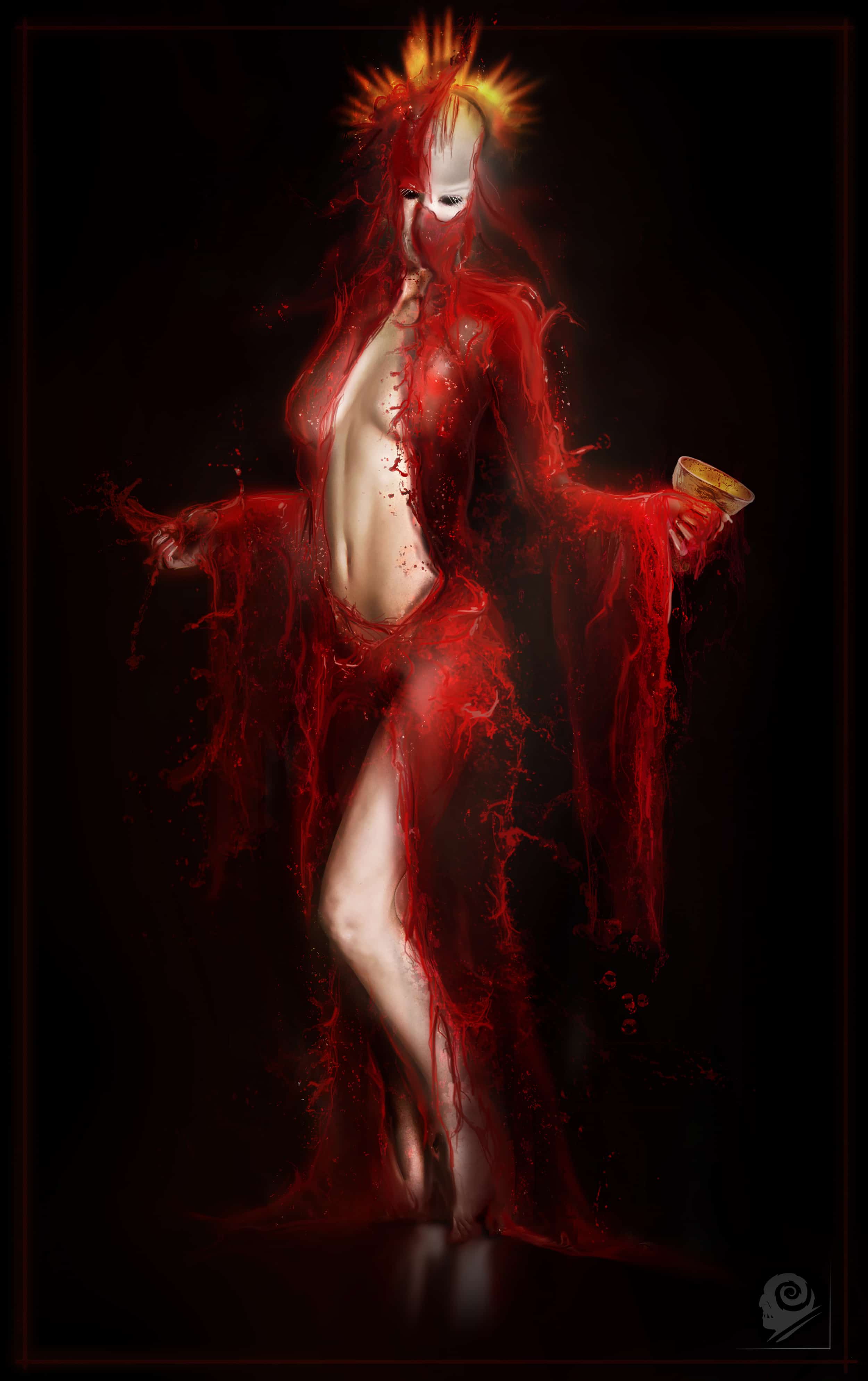 Agony Red Goddess Art.