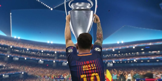 PES 2018 Messi Champions League Banner