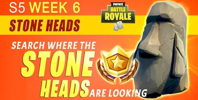 fortnite season 5 week 6 challenges battle star treasure map stone heads locations guide - fortnite map s5