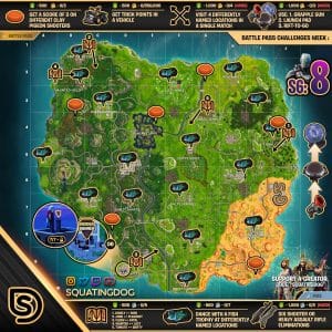 Fortnite Season 6 Week 8 Challenges Map