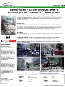 Disaster Report 4 Press Release