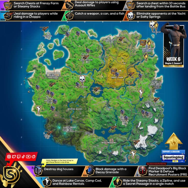 Fortnite Chapter 2 Season 2 Week 6 Challenges Cheat Sheet - Video Games ...