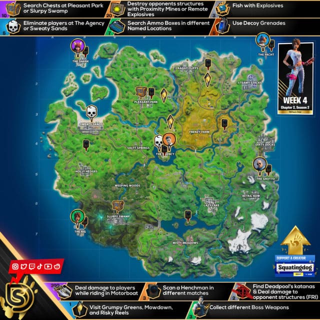 Fortnite Chapter 2 Season 2 TNTina's Trial Part 2 Challenges Cheat Sheet