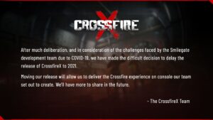 CrossfireX Delayed to 2021