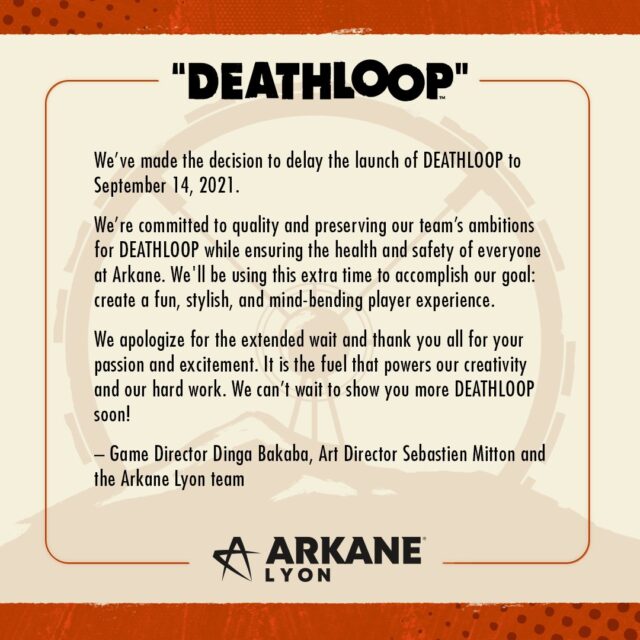 Deathloop Delayed to September 14