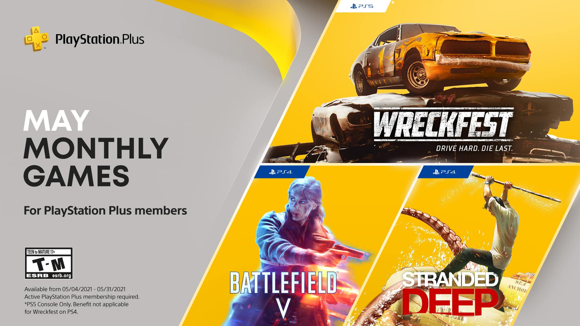 PS Plus May 2021 Banner