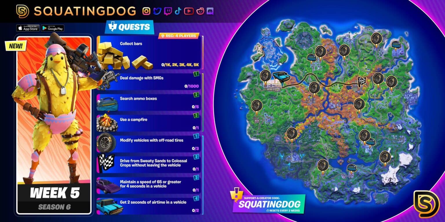 fortnite week 6 quests chapter 5 season 2