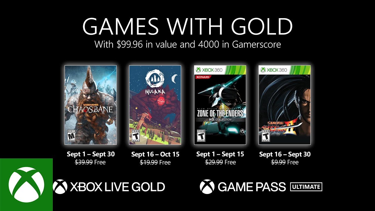 Xbox Games with Gold for September 2021 Lineup