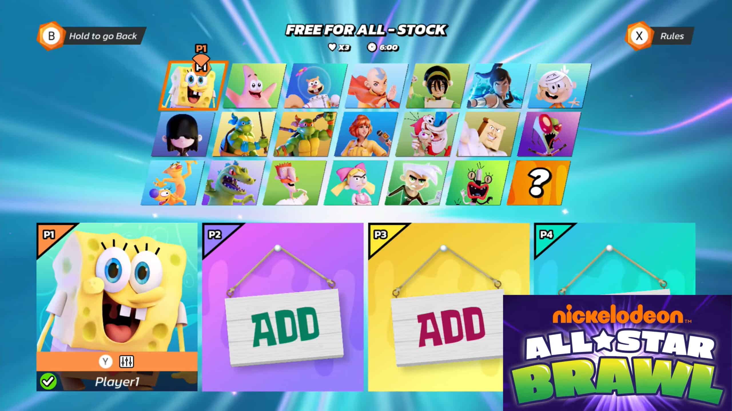 Nickelodeon All-Star Brawl Characters Roster