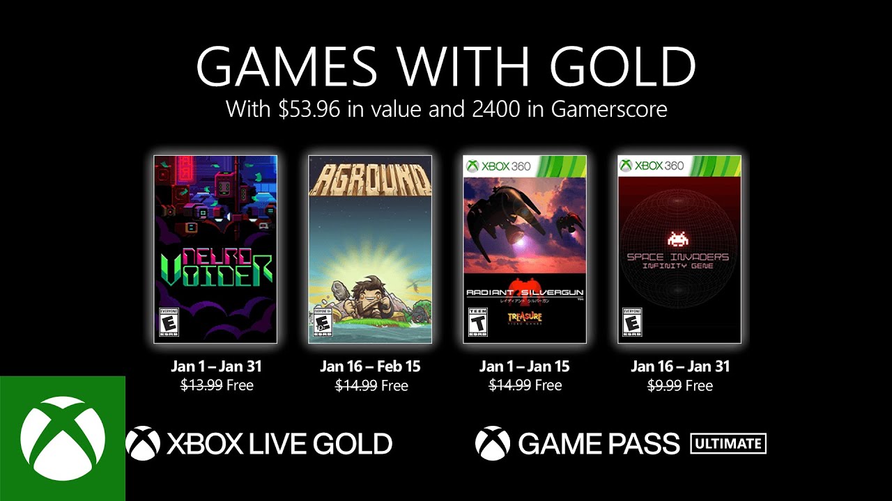 Xbox Games with Gold for January 2022 Lineup
